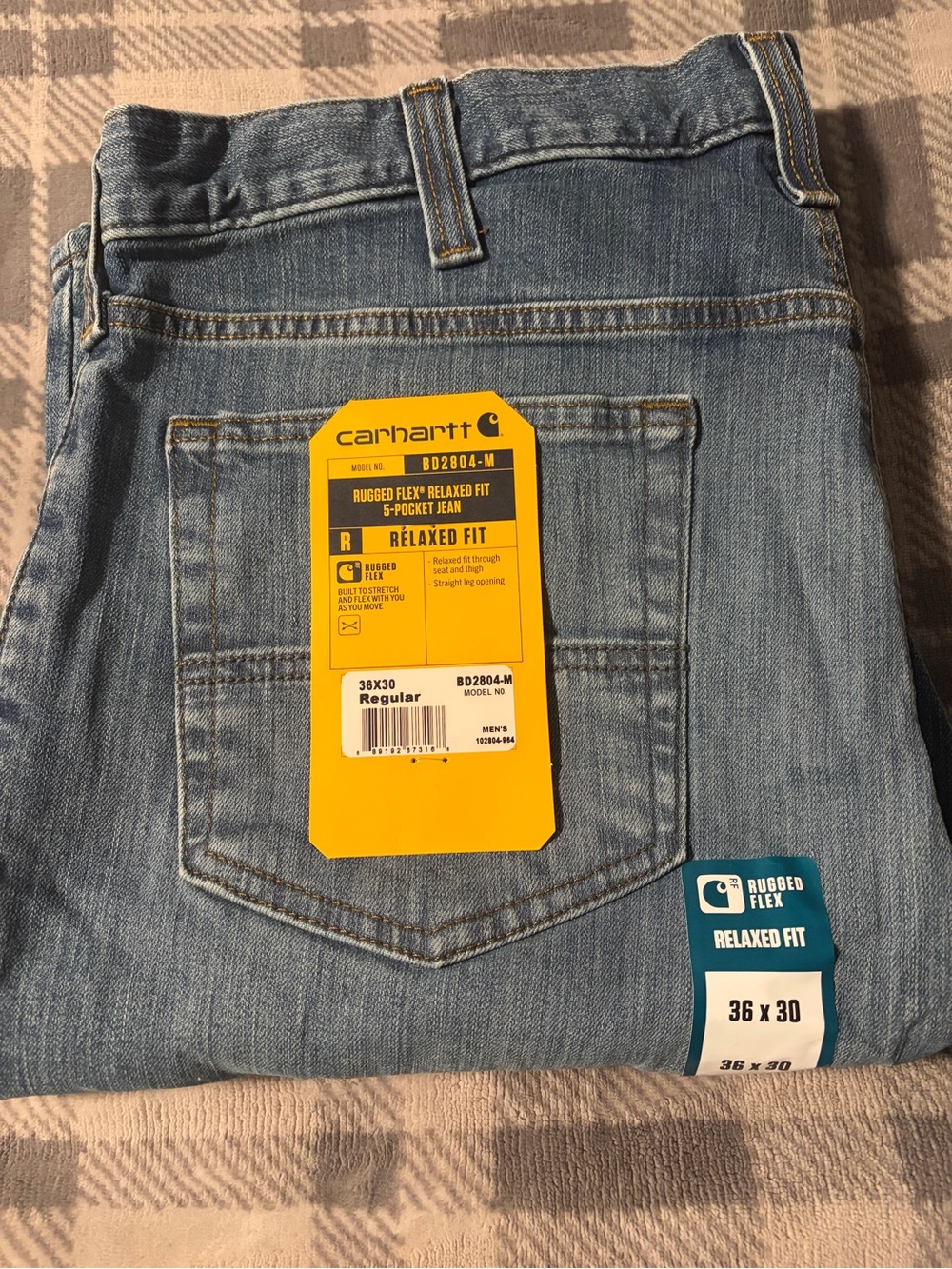 Carhartt Relaxed Fit Men's Light Wash Blue Jeans
